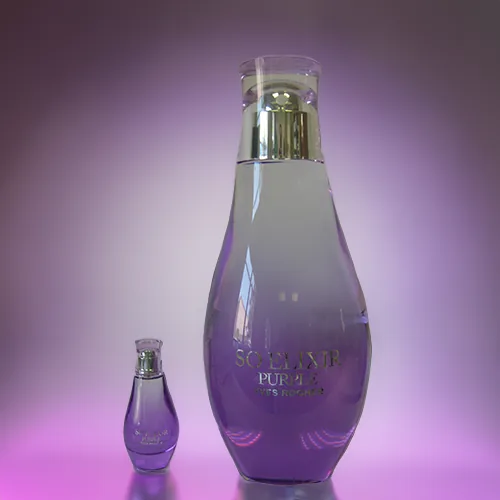 Factice géant · Flacon lilas — réalisation Maq’Exe